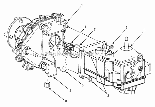 Complete Transmission (L.H. Shown) Diagram and Parts List for Z48 53AC355M100 Cub Cadet Lawn Mower